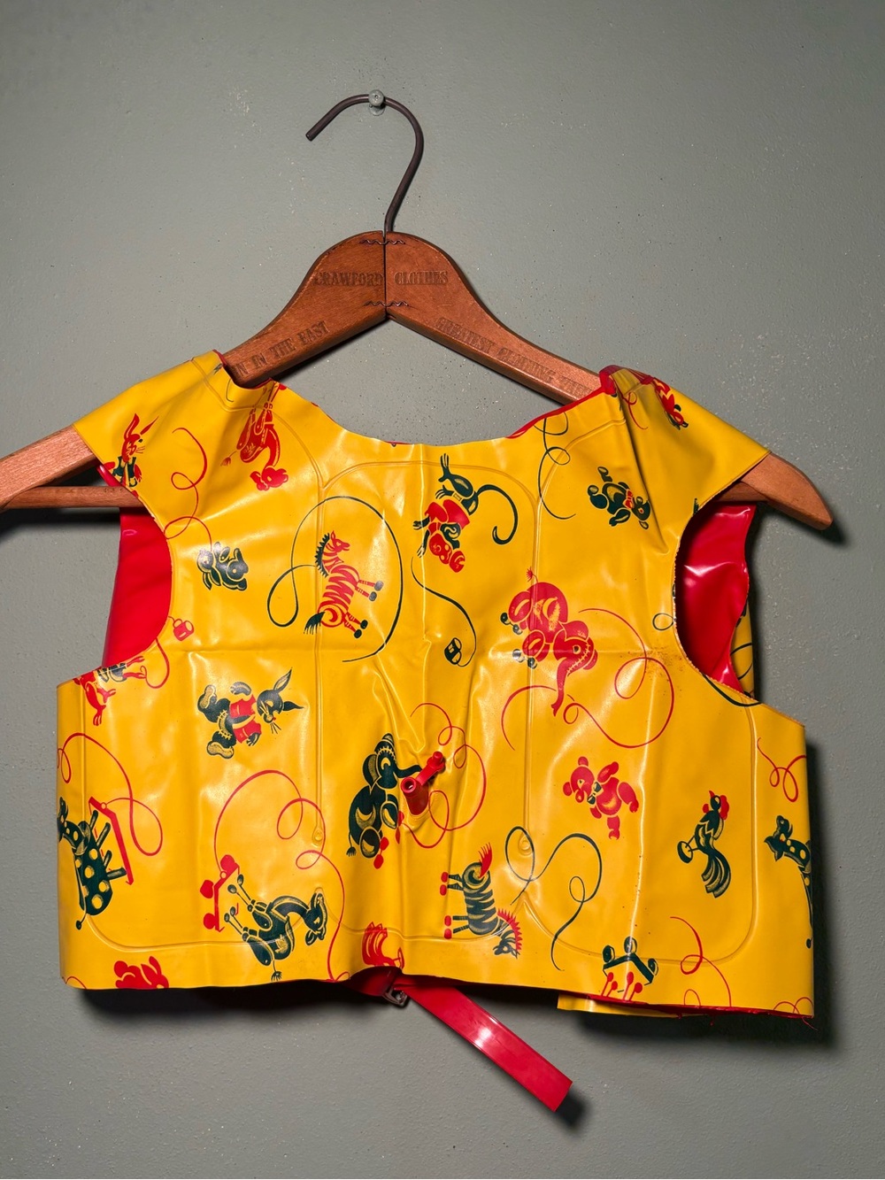 Vintage 1950’s Child’s Inflatable Yellow Vinyl Swim Vest NOS